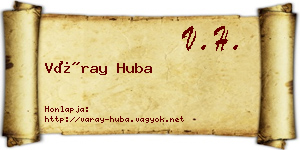 Váray Huba névjegykártya